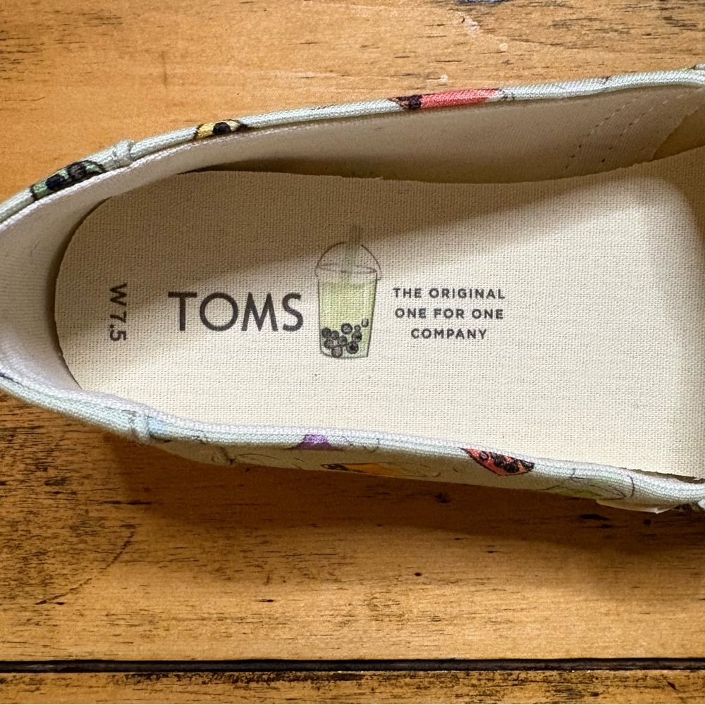 RARE TOMS Women’s Limited Edition Matcha Boba Tea Alpargata Slip-Ons NWT US 7.5 - Picture 5 of 8